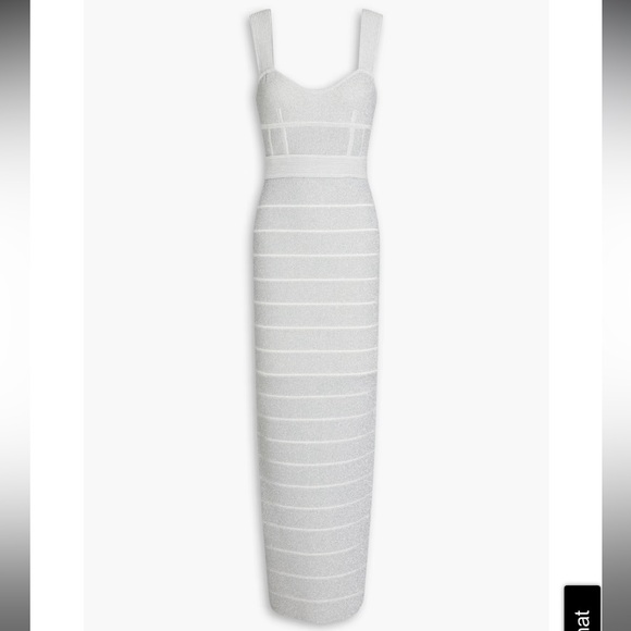 Hérve Léger Metallic Bandage Maxi Dress, Size S - Picture 2 of 8
